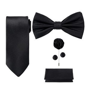Mens 5pc Neck Tie Bow Tie Lapel Pin Cuff Links Set